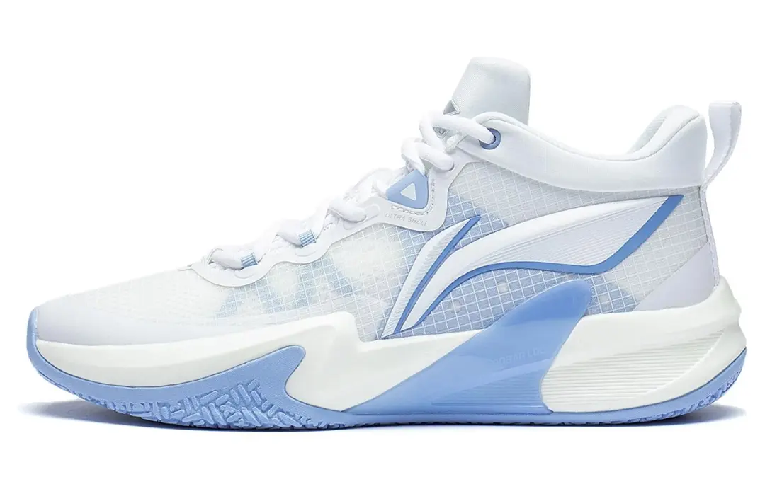 Li Ning Light Speed 1.0 Textile, TPU Low top Basketball Shoes Men's White Blue