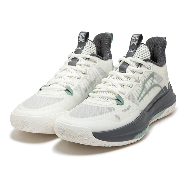 361° DVD Team Assist Future-Coach Cushioning Anti-Slip And Wear-Resistant Low-Top Basketball Shoes Men’s White Gray