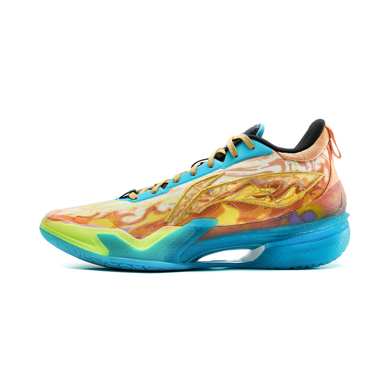 Li Ning Blade 5 Slip Resistant Coverage Lightweight Rebound Performance Basketball Shoes Men’s Orange Blue