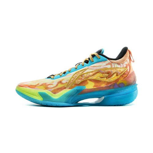 Li Ning Liren 5 Slip Resistant Coverage Lightweight Rebound Performance Basketball Shoes Men's Orange Blue