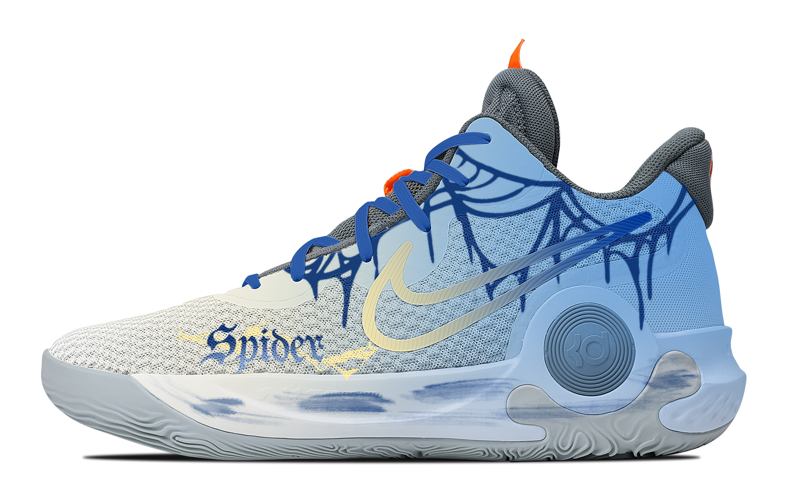 Nike KD Trey 5 IX City Spider Shadows Cushioning, Wear Resistant Mid top Basketball Shoes Unisex Lake Blue