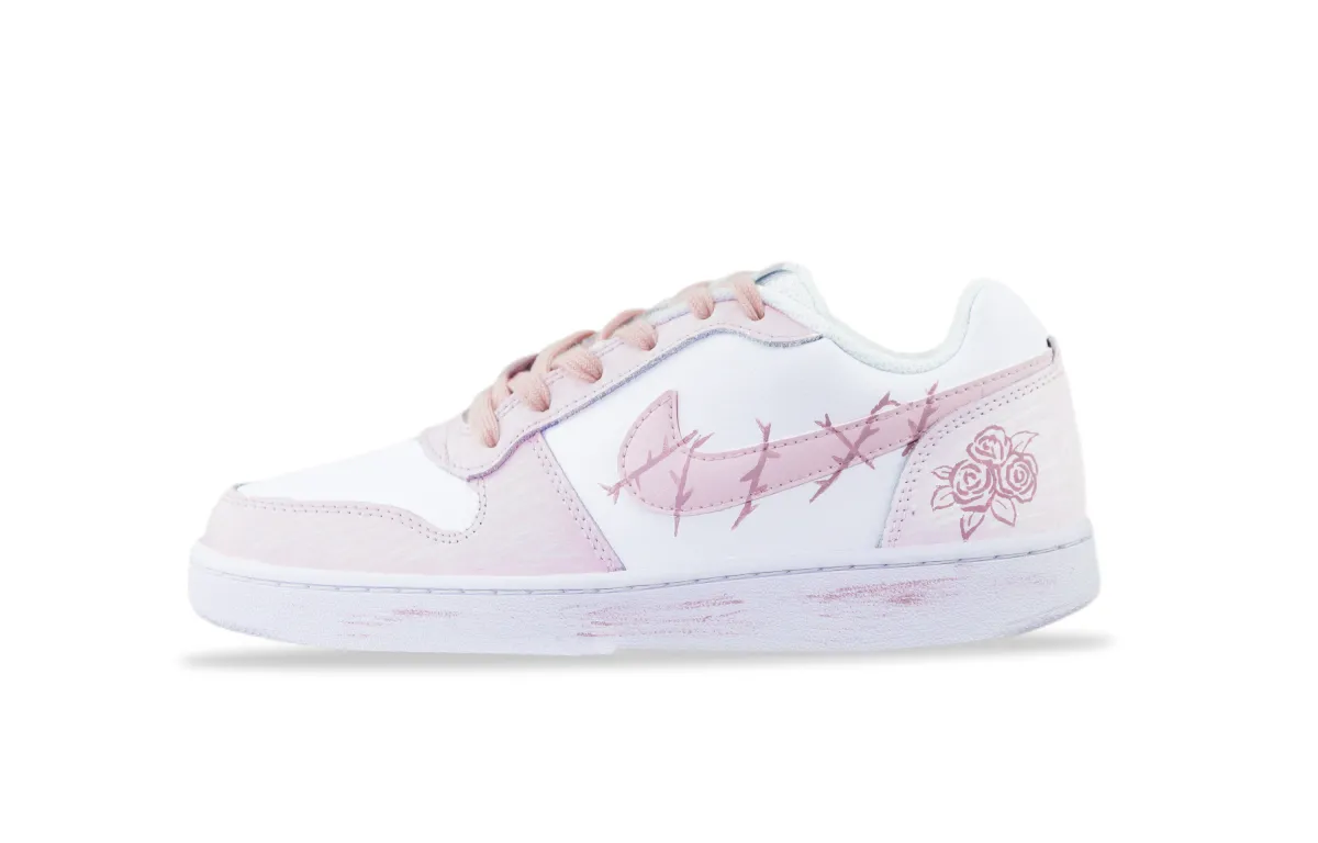 Nike EBERNON Abrasion Resistant Low top Skateboard Shoes Unisex Pink White
