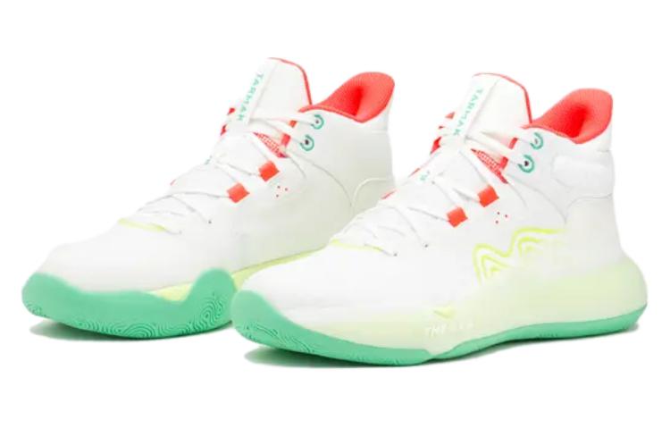 DECATHLON SE 500 High Slip Resistant Abrasion Resistant Mid top Basketball Shoes Men’s White Green