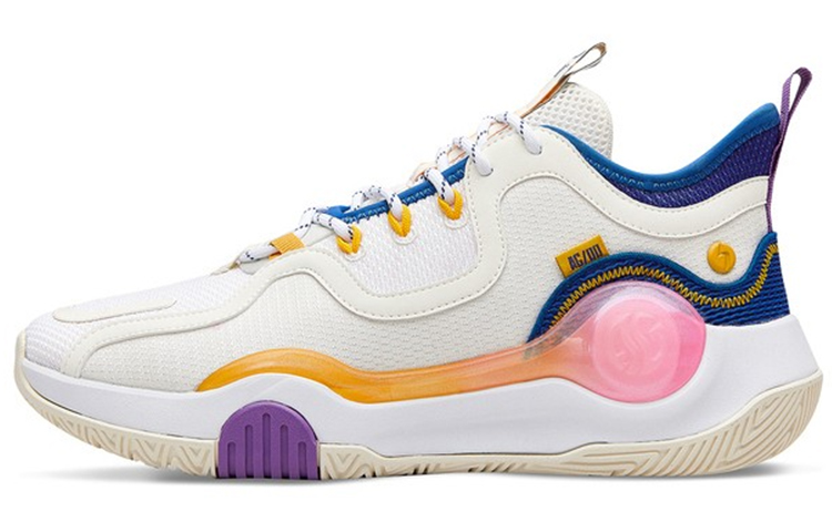 361° Ag Volley Cushioning Slip Resistant Abrasion Resistant Mid top Basketball Shoes Men’s White Yellow