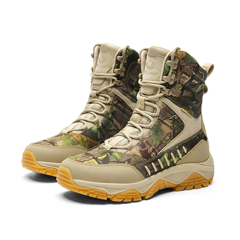 GLUNA Mountaineering & Hiking Shoes Unisex High Top Camouflage