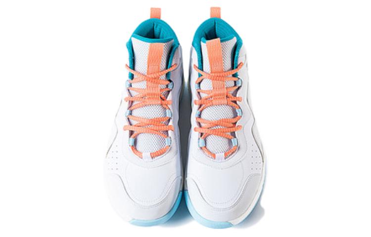 361° Cushioning Slip Resistant Abrasion Resistant High top Basketball Shoes Men’s White Blue Orange