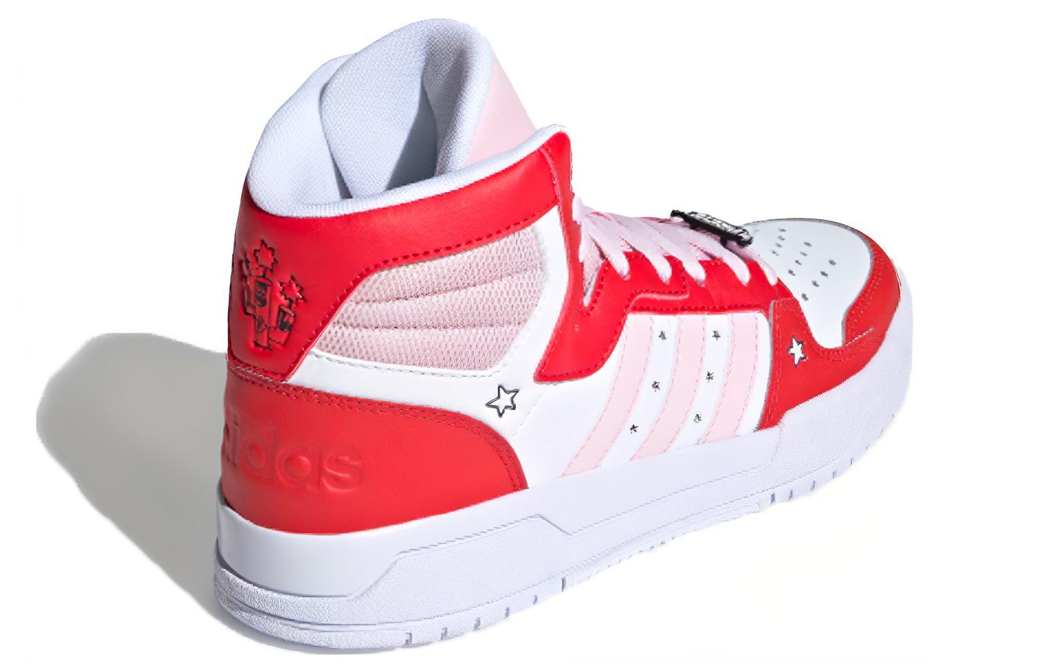 Женские кеды adidas Entrap Mid (бело-красно-розовые) — Белый / красный / розовый — фото 4