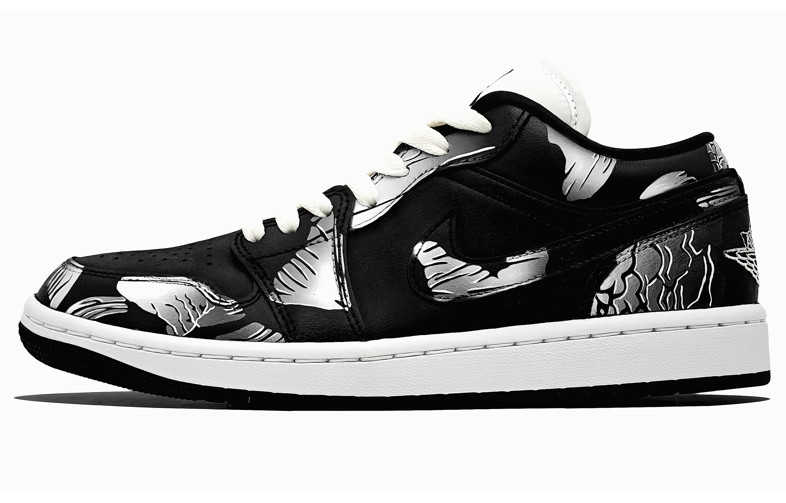 Jordan Air Jordan 1 Dark Scale Leather Abrasion Resistant Abrasion Resistant Low top Vintage Basketball Shoes Unisex