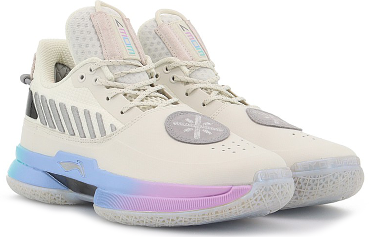 Li Ning WOW 7 Comfortable Slip Resistant, Abrasion Resistant, Lightweight Mid top Basketball Shoes Men’s White