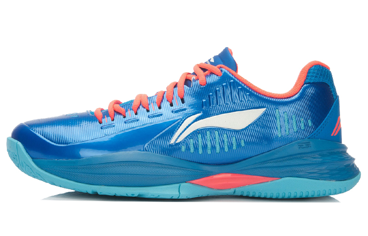 Li Ning Storm Cushioning Low top Basketball Shoes Unisex Blue Red