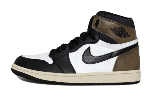 Jordan Air Jordan 1 Black Mocha Cushioning Slip Resistant Abrasion Resistant High top Vintage Basketball Shoes Men's