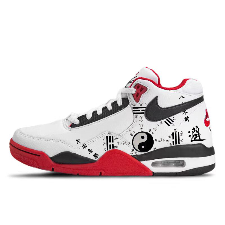 Nike Flight Legacy Vintage Basketball Shoes Unisex Mid Top White/Red
