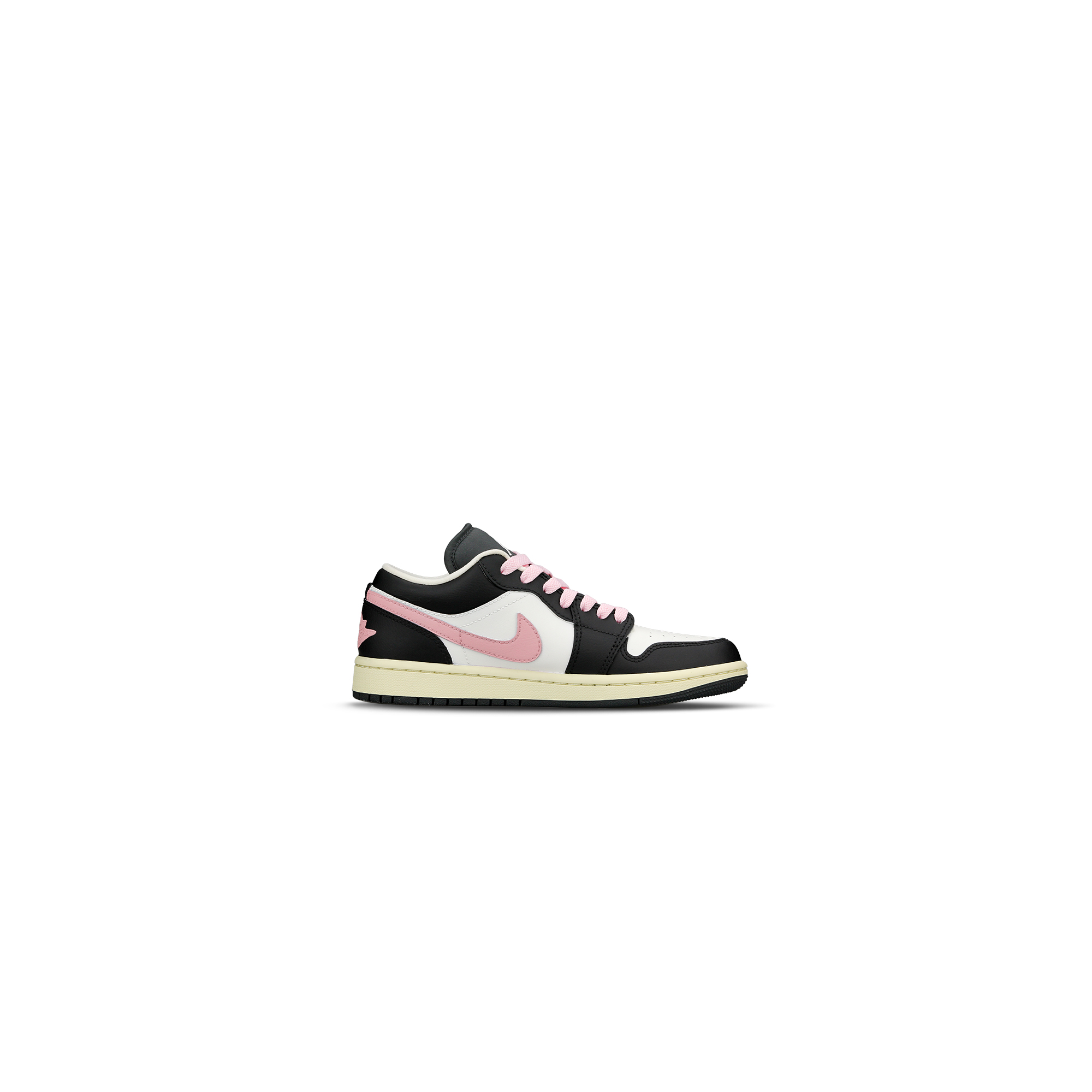 Jordan Air Jordan 1 Slip Resistant Abrasion Resistant Low top Vintage Basketball Shoes Women’s Black White Pink