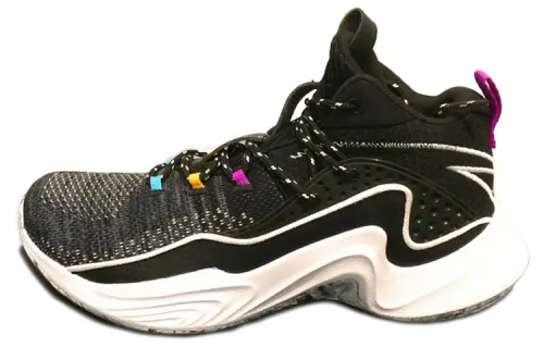 Anta Cushioning Slip Resistant Abrasion Resistant Mid top Basketball Shoes Men's Black