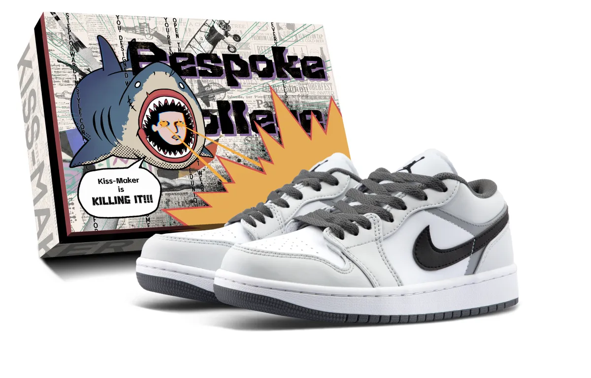 Jordan Air Jordan 1 Cushioning Low top Vintage Basketball Shoes Unisex White Gray