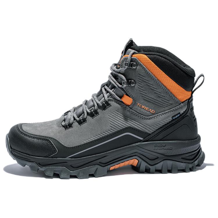 TOREAD Slip Resistant Thermal High top Mountaineering Shoes Men’s Gray Black