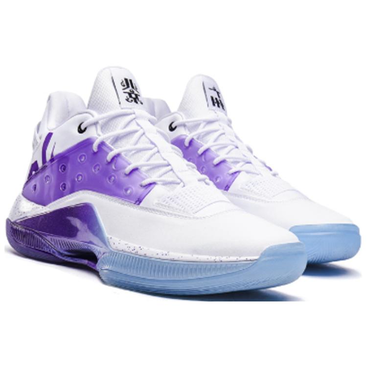 XTEP Levitation 4 Jeremy Lin All-Star Slip-Resistant Cushioning Lightweight Low-Top Basketball Shoes Men’s White Purple