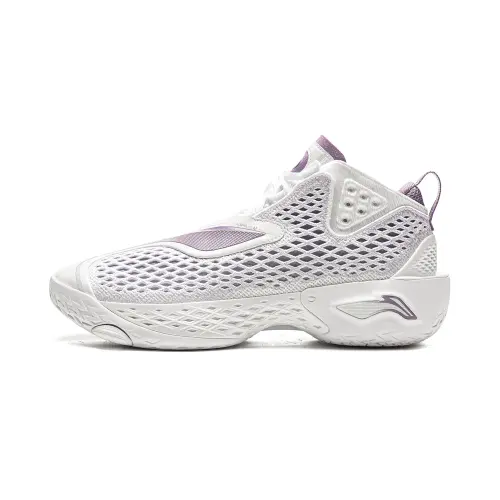 LiNing Li Ning Fanwu 5 Super Technology Cushioning Stable Support Package Comfortable Anti-slip Wear-Resistant Breathable Rebound Grip Mid-top Basketball Shoes Men's Standard White