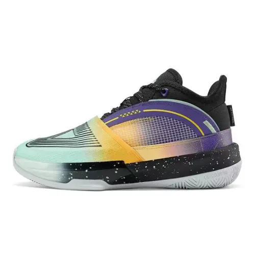 PEAK Taichi, Taichi Triangle Fabric Slip Resistant Abrasion Resistant Mid top Basketball Shoes Men's Green Black