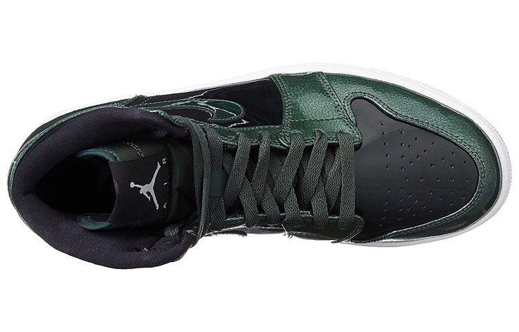 Мужские кроссовки Jordan Air Jordan 1 Retro Grove Green (черно-зеленые) — Зелёный / чёрный / белый — фото 3