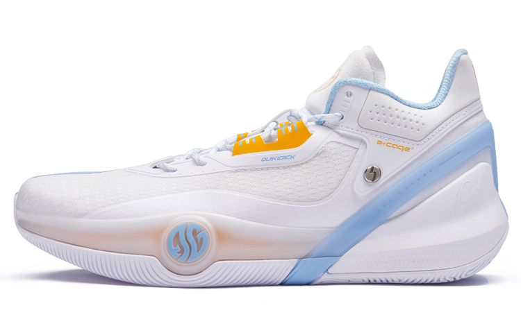 361° AG3 Aaron Gordon 3 Cushioning Slip Resistant Mid top Performance Basketball Shoes Men's White Blue