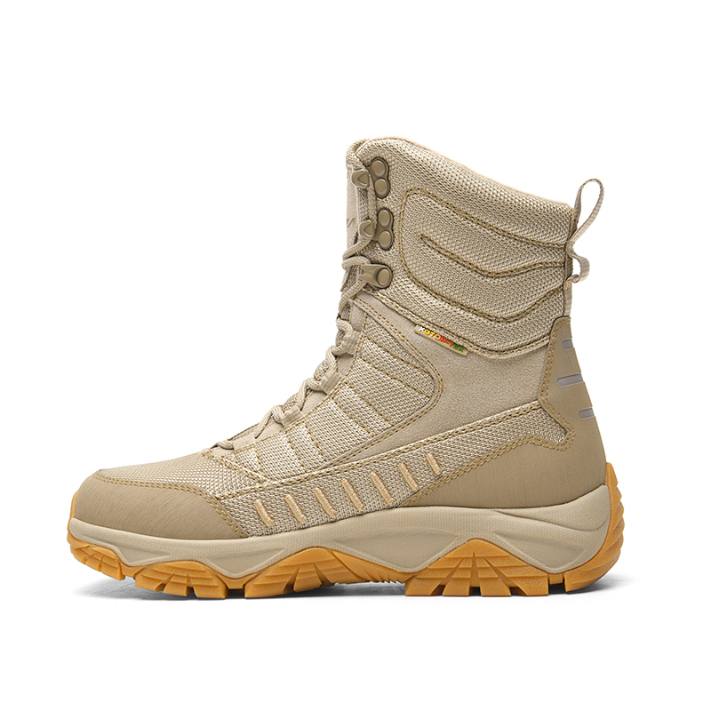 GLUNA Mountaineering & Hiking Shoes Unisex High Top Ecru