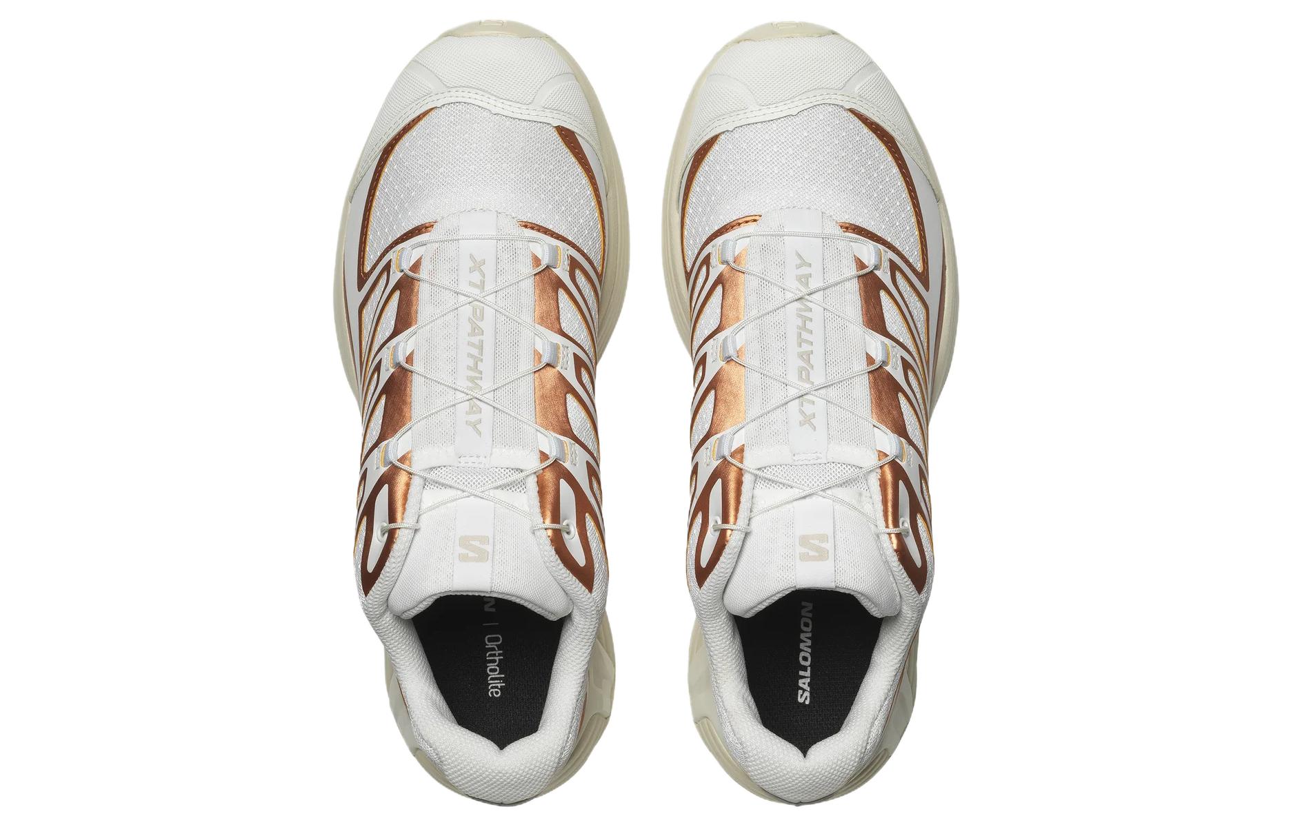 SALOMON XT Pathway Metallic Sneakers ‘White Ftw Copper Almond Milk’