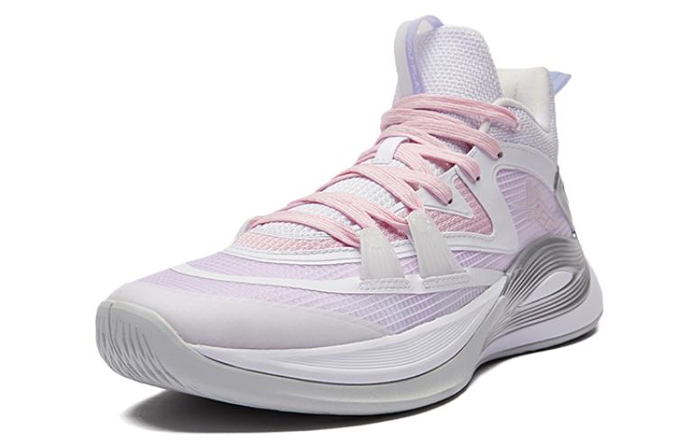 XTEP Slip Resistant Abrasion Resistant Slip Resistant Abrasion Resistant High top Basketball Shoes Men’s Pink