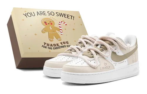 Nike Air Force 1 Heart Bear, Maillard Style Slip Resistant Abrasion Resistant Low top Skateboard Shoes Women's