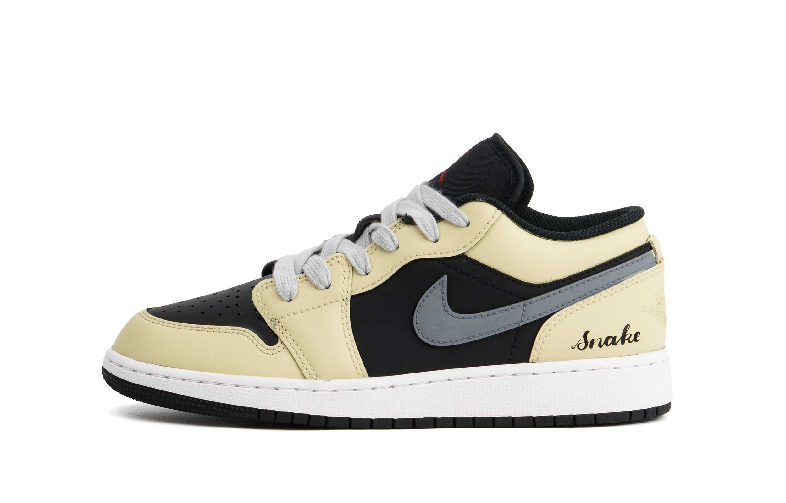 Jordan Air Jordan 1 Cushioning, Wear Resistant Low top Vintage Basketball Shoes Unisex Khaki