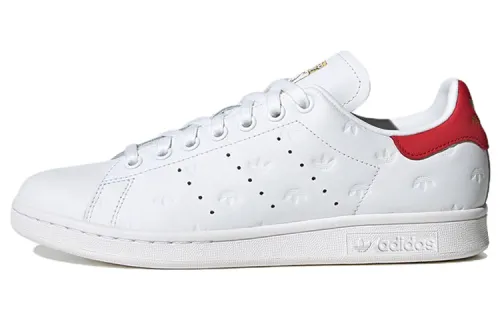 Adidas Wmns Stan Smith 'Allover Debossed Trefoils - White Scarlet' Women's