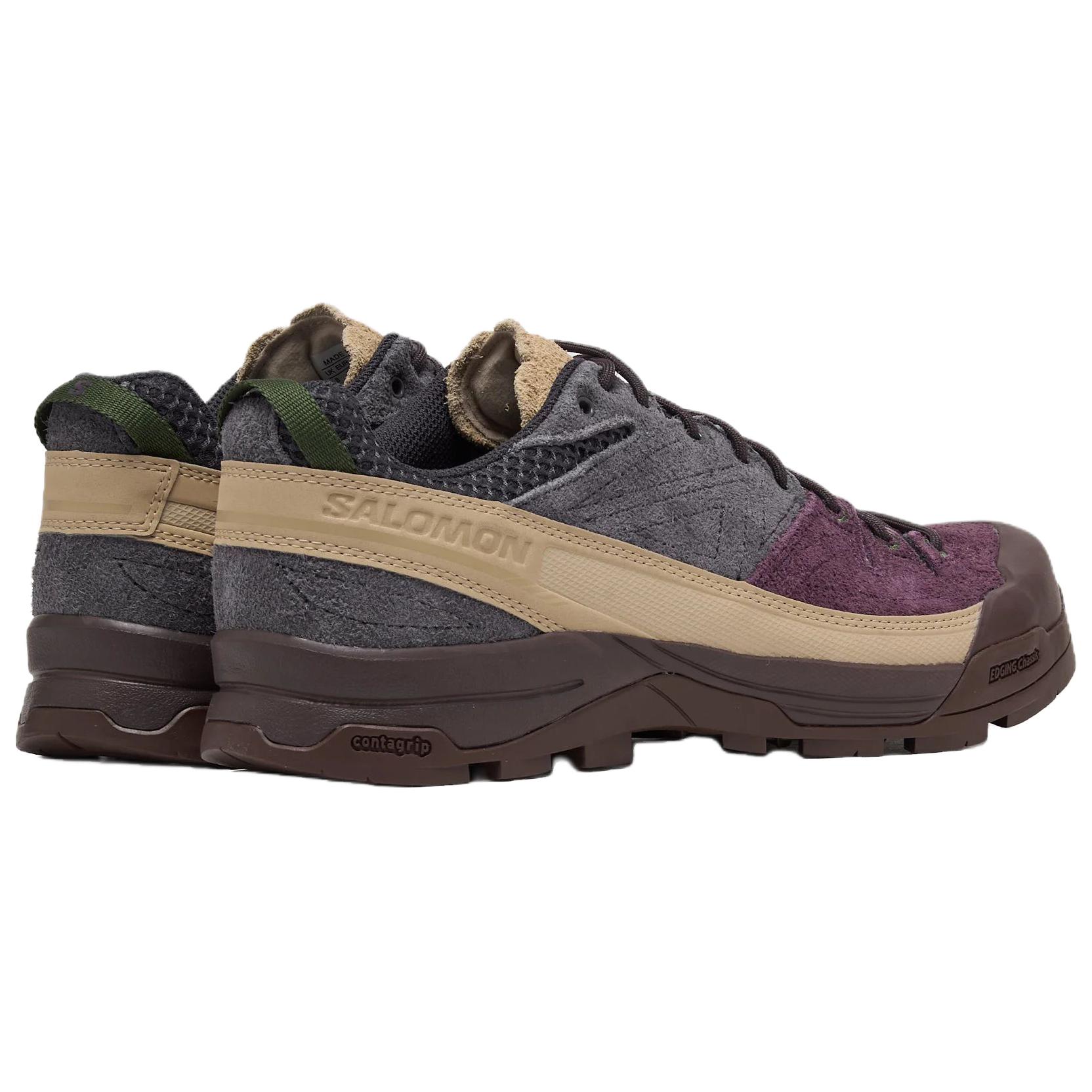 SALOMON X ALP Cushioning Abrasion Resistant Coverage Support Lightweight Low top Hiking Shoes Unisex Red Plum