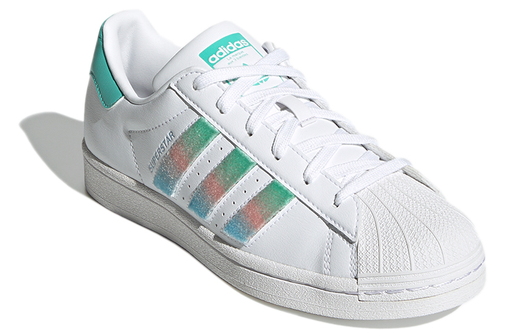 Женские кроссовки adidas originals SUPERSTAR (белый / зеленый / синий) — Белый / зелёный / синий — фото 3