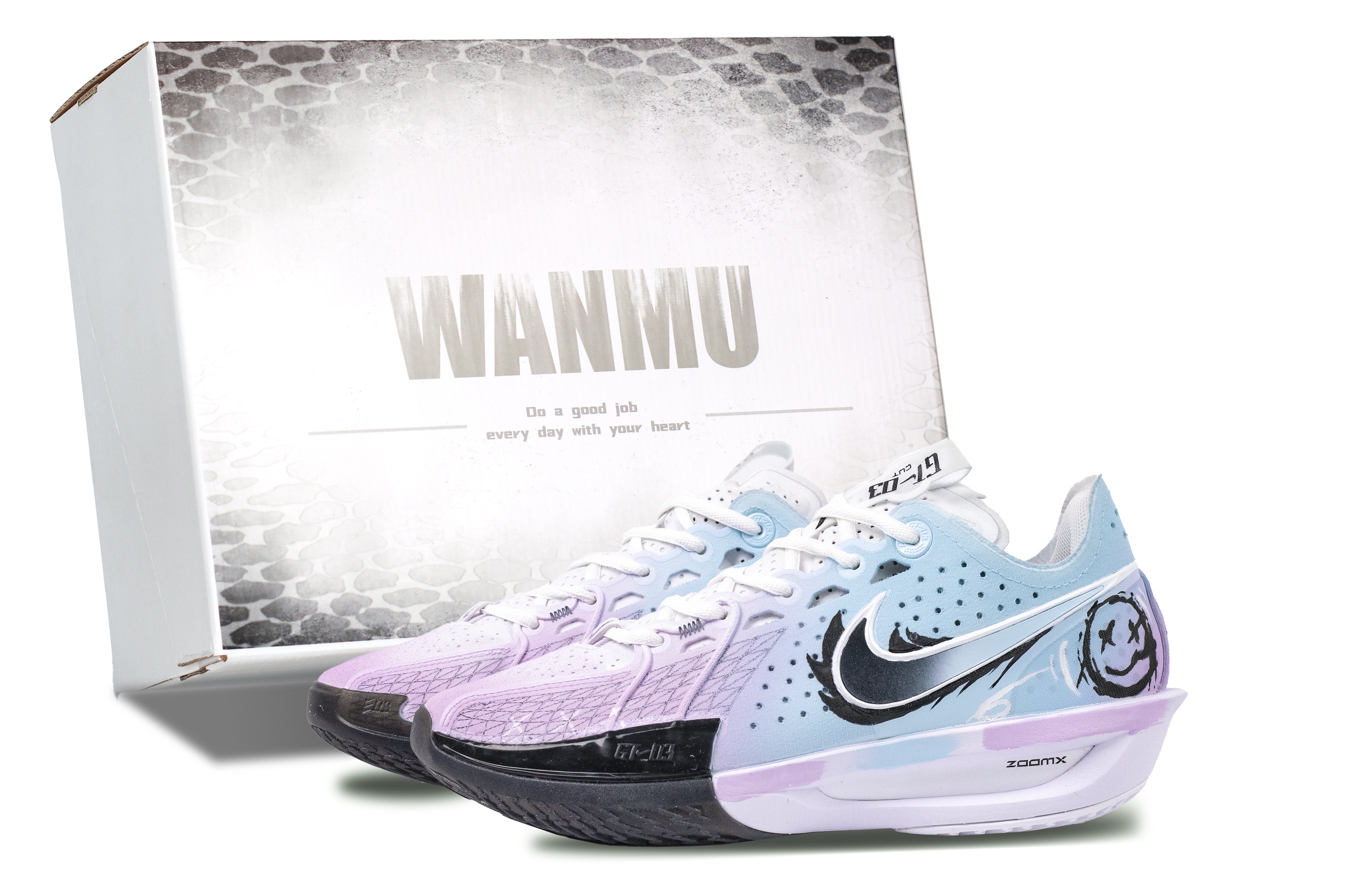 Nike G.T. Cut 3 Ocean Smiley Face Cushioning Slip Resistant Support Cushioning Slip Resistant Support Low top