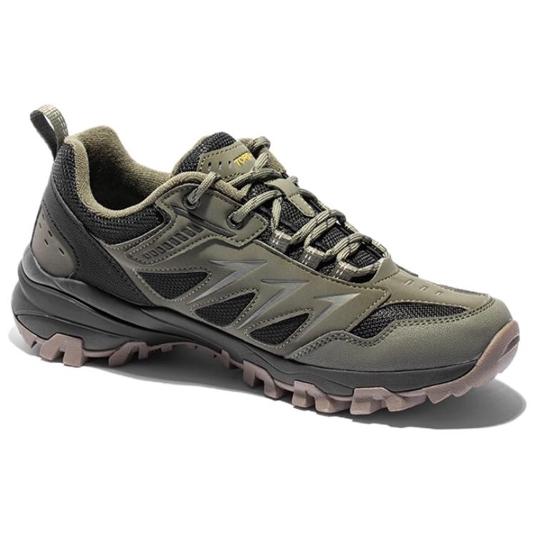 TOREAD Slip Resistant And Breathable Low top Hiking Shoes Men’s Green Black