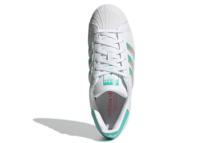 Женские кроссовки adidas originals SUPERSTAR (белый / зеленый / синий) — Белый / зелёный / синий — фото 5