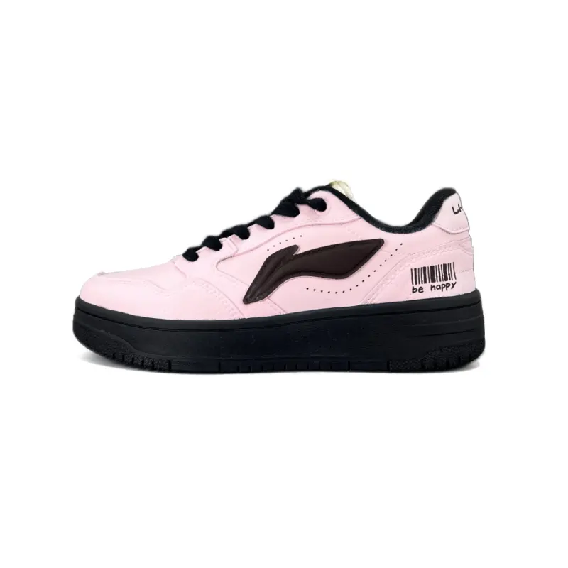 Li Ning Tianji Soft Slip Resistant Abrasion Resistant Low top Skateboard Shoes Women's Black Pink