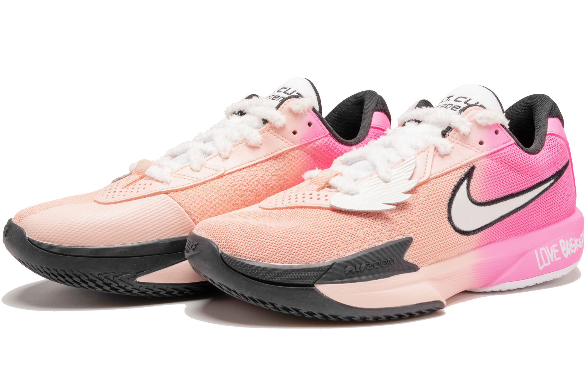 Nike Air Zoom G.T. Cut Academy Cushioning Abrasion Resistant Breathable Low top Basketball Shoes Unisex Pink White