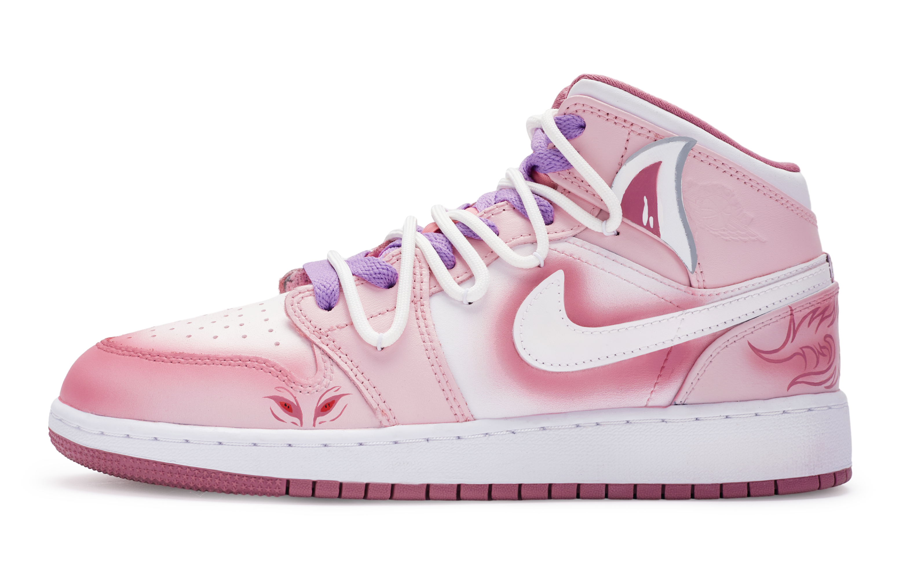 Jordan Air Jordan 1 811 Manufacturing, Dahui The Little Fox High top Vintage Basketball Shoes Women's Pink White