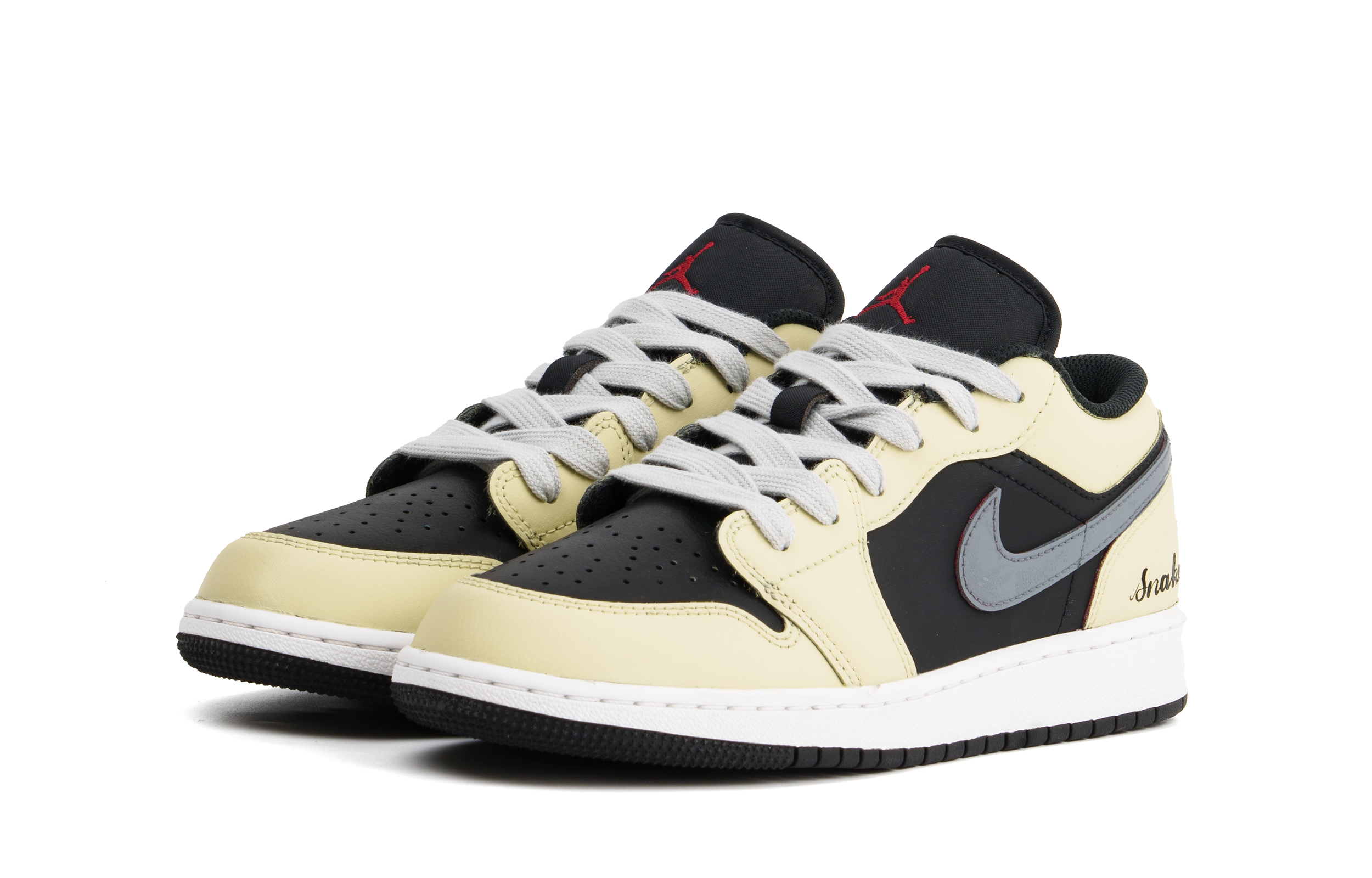 Jordan Air Jordan 1 Cushioning, Wear Resistant Low top Vintage Basketball Shoes Unisex Khaki