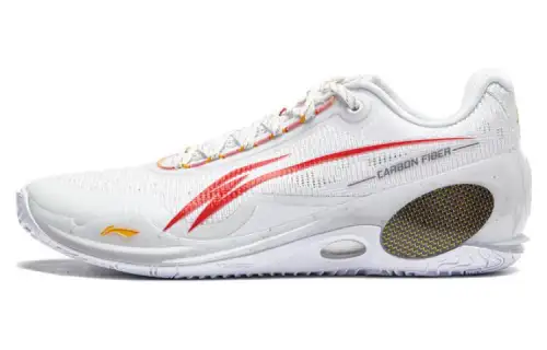 LiNing LiNing Wade 808 III Ultra Round Toe Non-slip Wear Resistant Breathable Low Top Basketball Shoes Unisex White Red