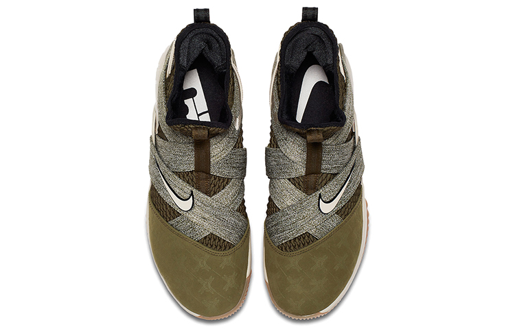 Мужские кроссовки Nike zoom soldier 12 (серый / зеленый) — Серый / зелёный — фото 4