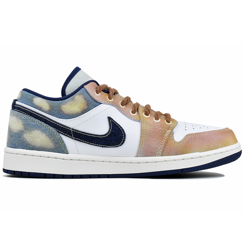 Jordan Air Jordan 1 Abrasion Resistant Low top Vintage Basketball Shoes Men’s Brown Blue