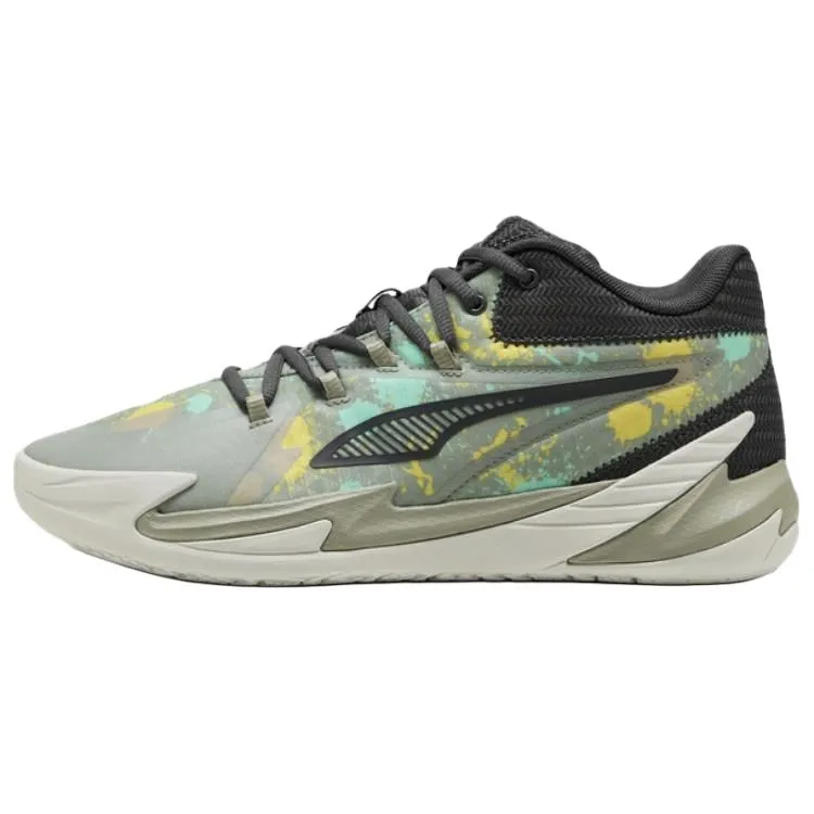 PUMA Dagger Fabric Abrasion Resistant Abrasion Resistant Mid top Basketball Shoes Unisex Green