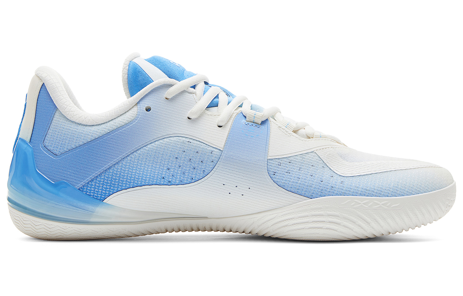 PEAK Cushioning Slip Resistant Abrasion Resistant Low top Basketball Shoes Men’s Milk White Blue