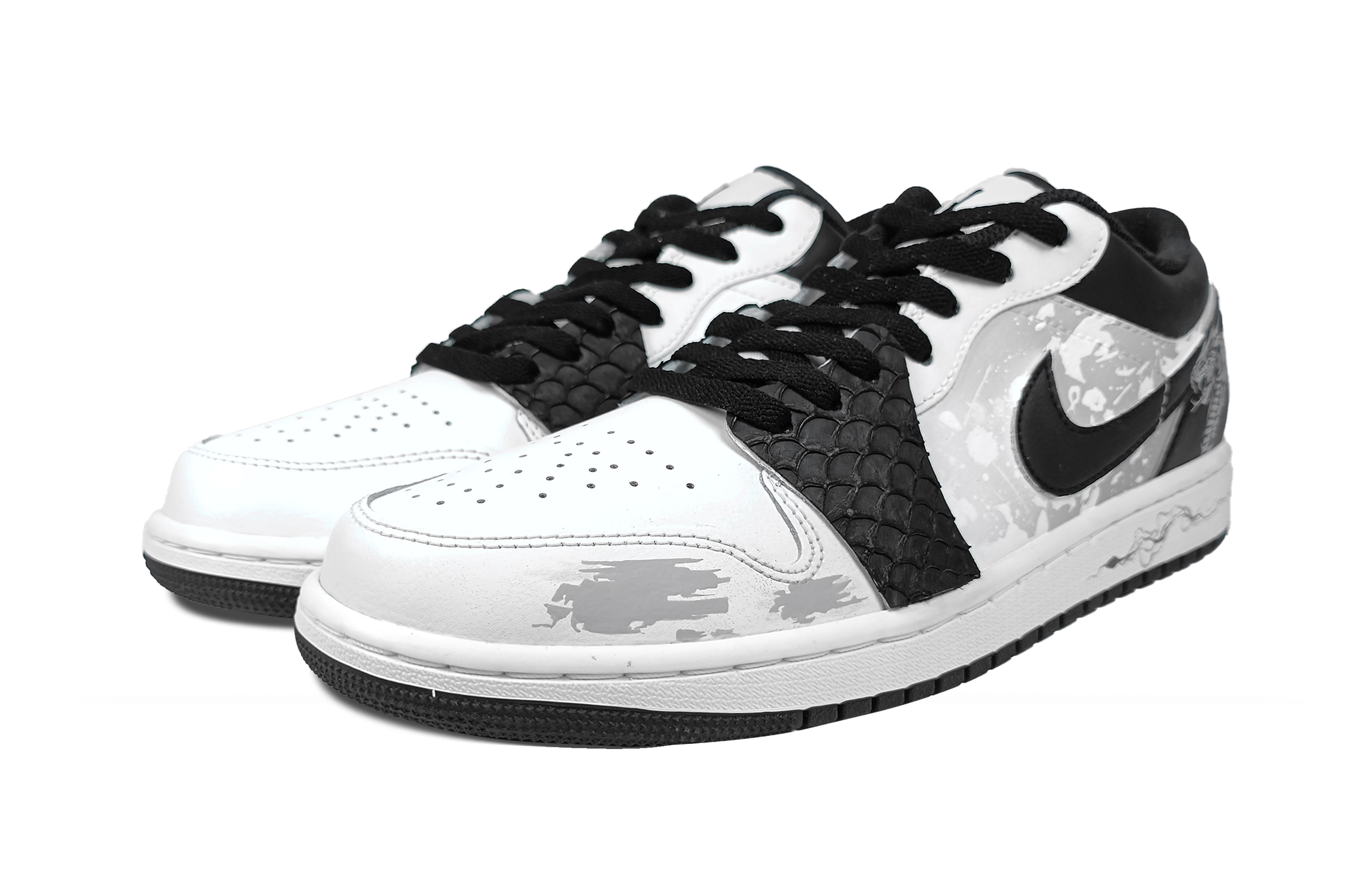 Jordan Air Jordan 1 Snake Warrior Leather Cushioning Slip Resistant Cushioning Slip Resistant Low top