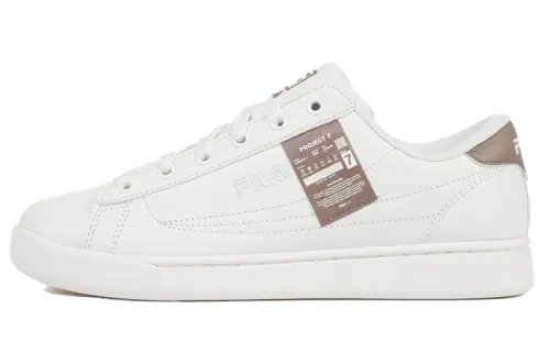 FILA Project 7 Low top Skateboard Shoes Unisex White Brown Korean Style