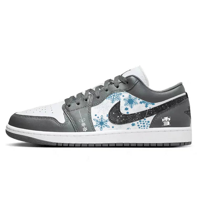 Jordan Air Jordan 1 Frozen, Winter Good Luck Slip Resistant Abrasion Resistant Low top Vintage Basketball Shoes Unisex