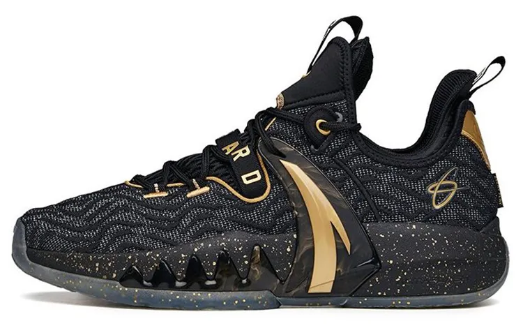 ANTA GH2 Basketball Shoes Men's Low Top Black/Gold
