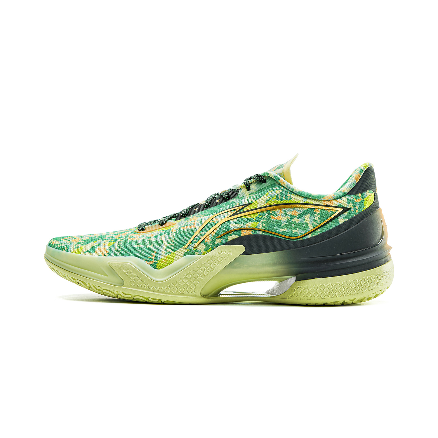 Li Ning Liren 5 Slip Resistant Coverage Lightweight Rebound Low top Performance Basketball Shoes Men’s Yellow Green